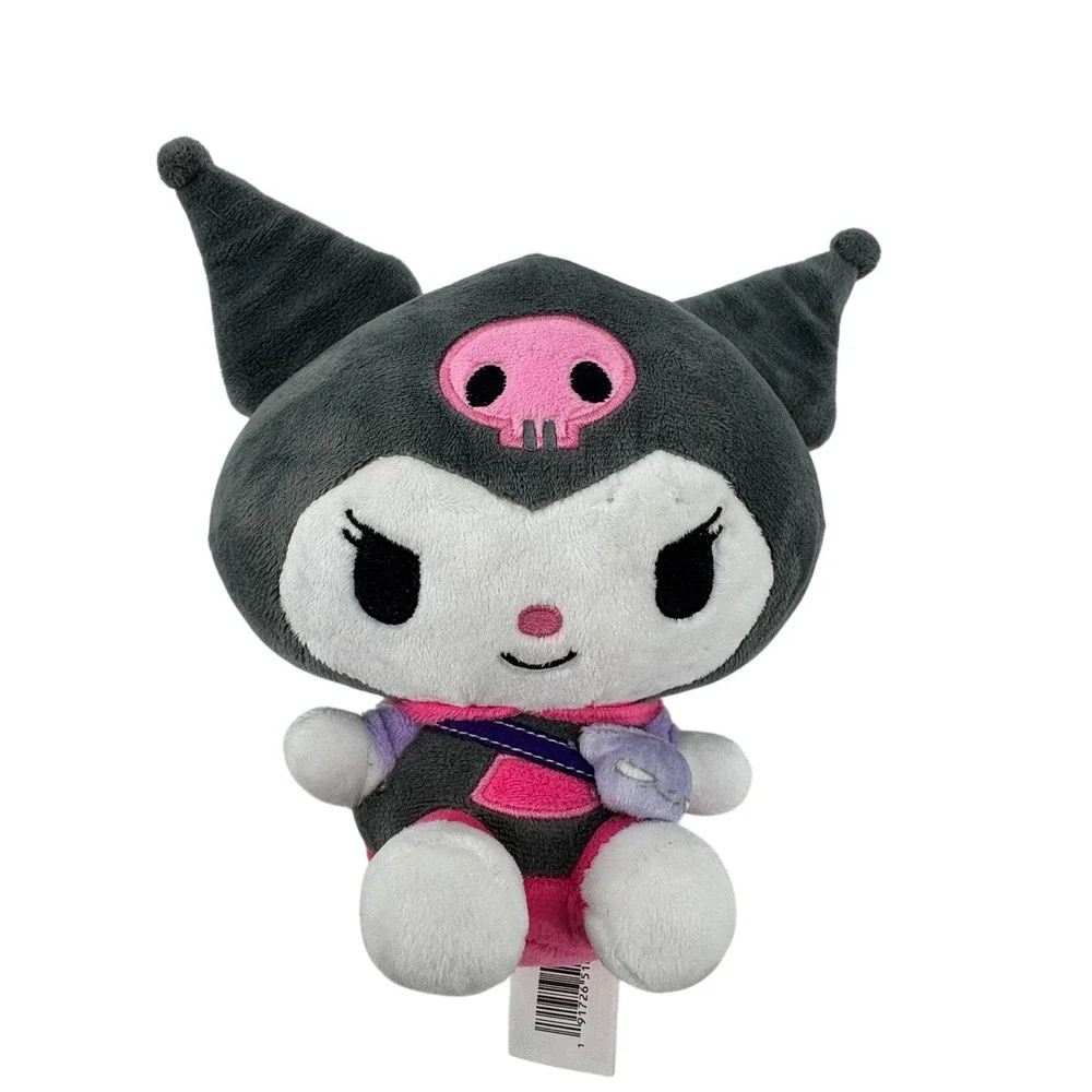 Sanrio Kuromi Plush Toy Hello Kitty and Friends‎ 8in Grey Pink Skull Streetwear